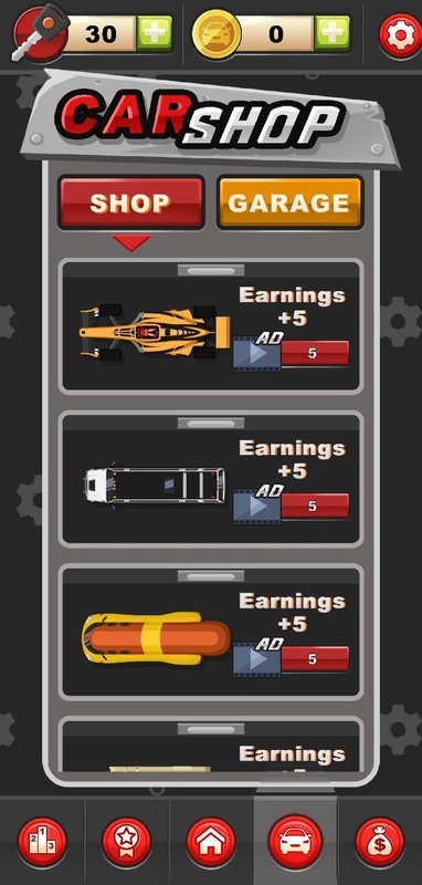 Car Shop — buy vehicles with in-game earnings