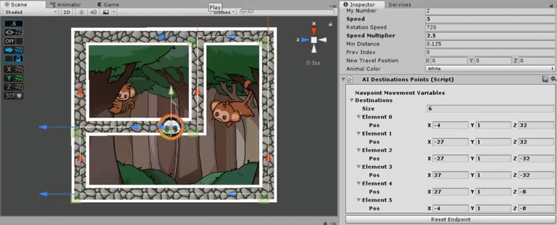 In-editor drag-and-drop waypoint tool