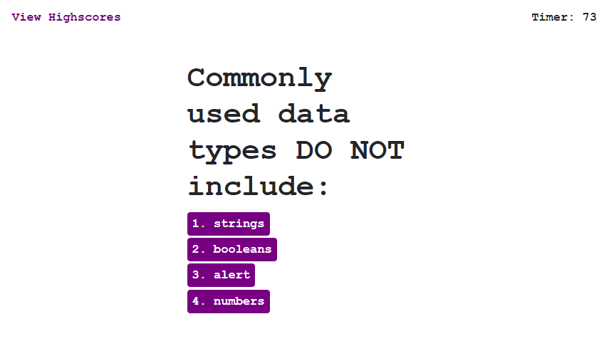Code Quiz